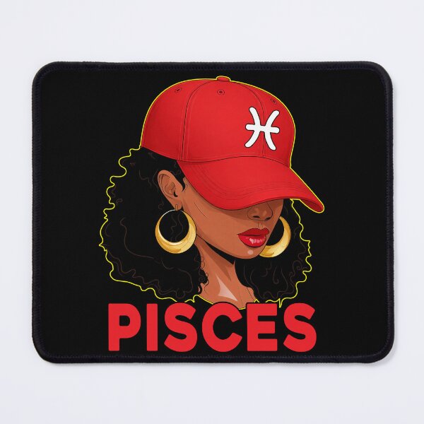 Item preview, Pisces Zodiac Black Woman Red Cap Astrology Fashion Design designed and sold by MaxGraphicShirt.