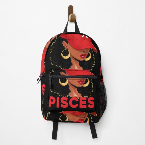 Item preview, Pisces Zodiac Black Woman Red Cap Astrology Fashion Design designed and sold by MaxGraphicShirt.