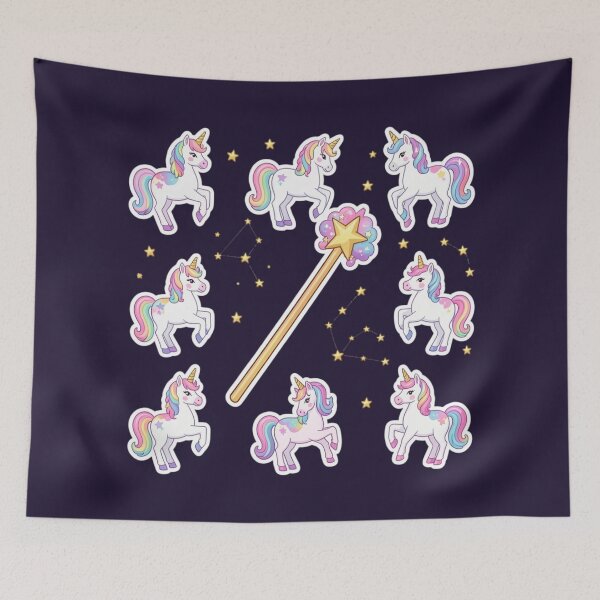 Item preview, Kawaii Unicorn & Magic Wand Sticker Pack: Pastel Celestial Star Constellation Set designed and sold by Yasmine Mohammed.