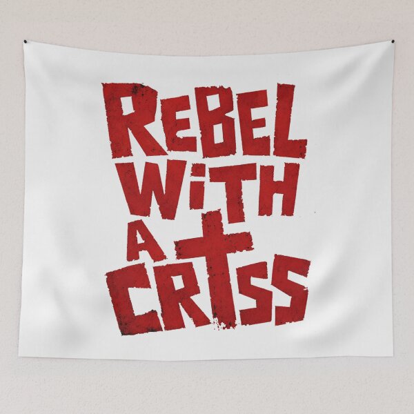 Item preview, Rebel With A Cross Gritty Christian Tee designed and sold by PhylonBoxx.