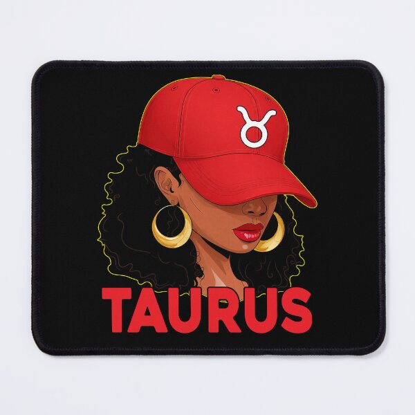 Item preview, Taurus Zodiac Black Woman Red Cap Astrology Fashion Design designed and sold by MaxGraphicShirt.