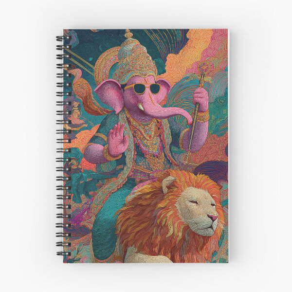 Item preview, Ganesha and the Lion Stylish Power Pop Surrealism Art designed and sold by PANNARUK THAILAND.