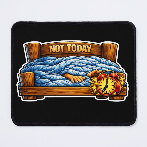 Item preview, Not Today — Funny Alarm Clock Bed Sticker | Relatable Morning Art designed and sold by ArtoryWorks.