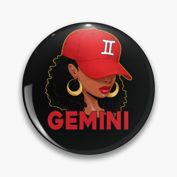 Item preview, Gemini Zodiac Black Woman Red Cap Fashion Design designed and sold by MaxGraphicShirt.