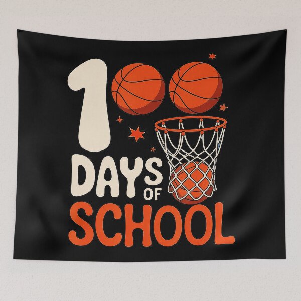 Item preview, 100 Days Of School Basketball Student Celebration Sports designed and sold by allistermariam.