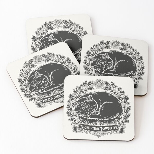 Item preview, Sleeping Curled Cat with Floral Wreath - Black Silhouette designed and sold by sxtfejvseyn.