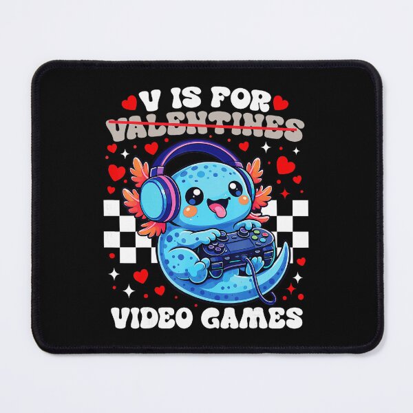Item preview, Cute Axolotl Gamer Valentine With Hearts and Video Games designed and sold by FGTV2021.