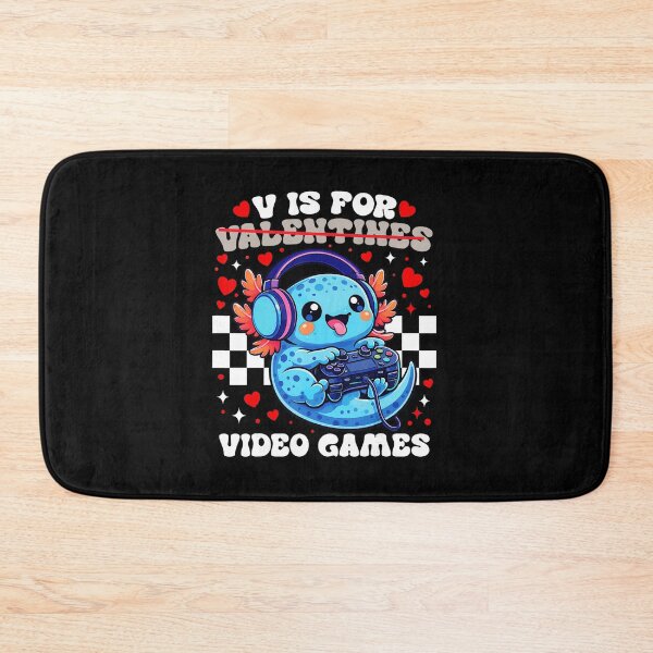 Item preview, Cute Axolotl Gamer Valentine With Hearts and Video Games designed and sold by FGTV2021.