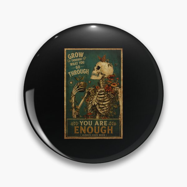 Item preview, Vintage Gothic Skeleton Floral Art With Inspirational Growth designed and sold by ferminhays.