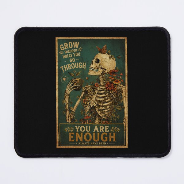 Item preview, Vintage Gothic Skeleton Floral Art With Inspirational Growth designed and sold by ferminhays.