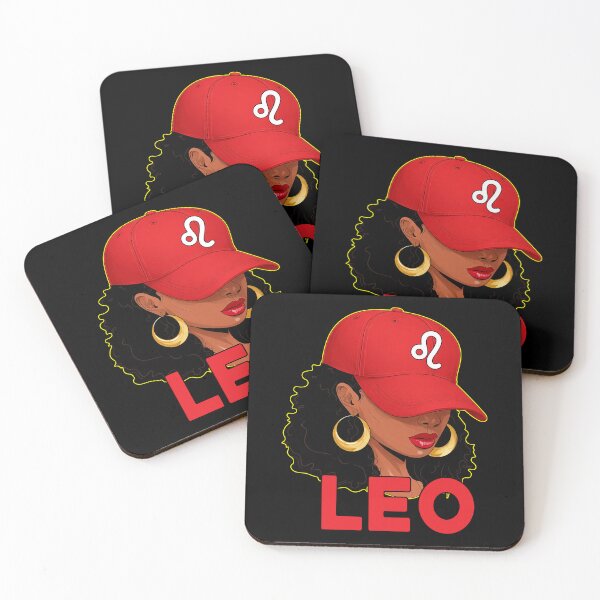 Item preview, Leo Zodiac Black Woman Red Cap Astrology Fashion Design designed and sold by MaxGraphicShirt.