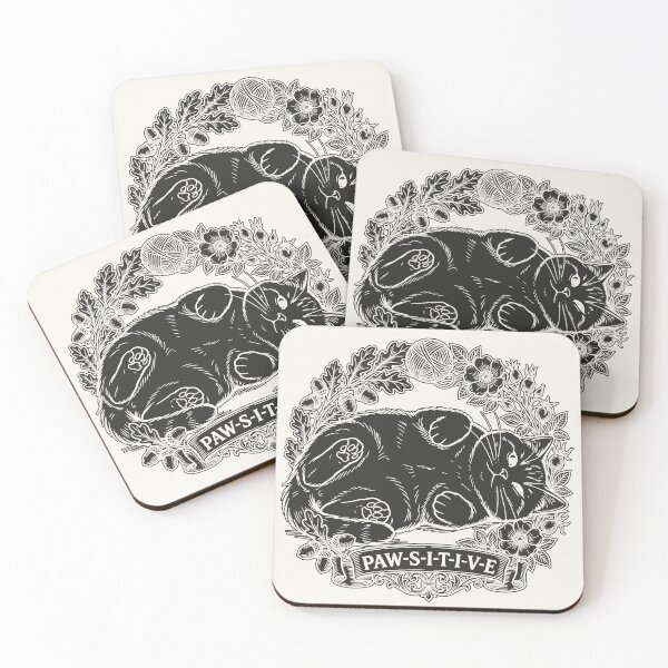 Item preview, Lying Cat with Floral Wreath - Black Silhouette designed and sold by sxtfejvseyn.
