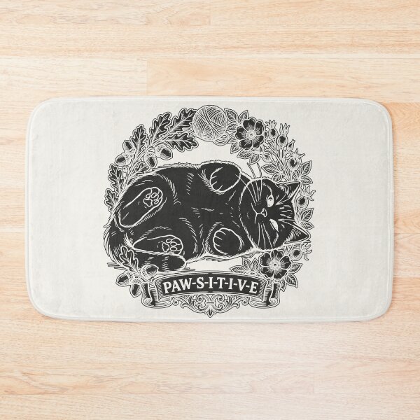 Item preview, Lying Cat with Floral Wreath - Black Silhouette designed and sold by sxtfejvseyn.
