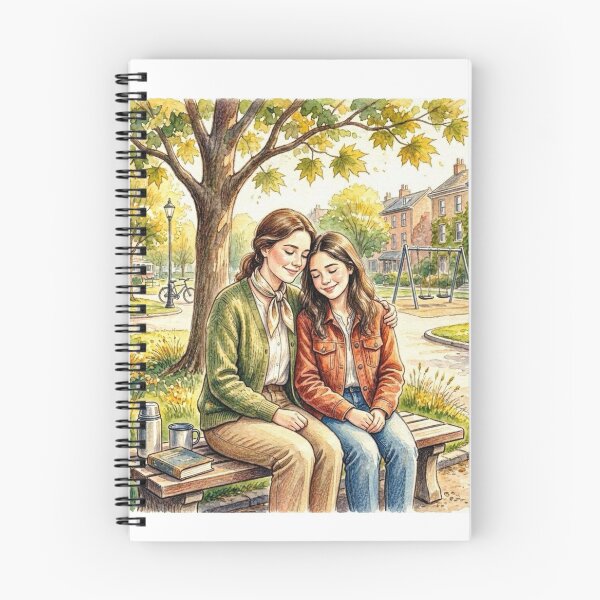 Item preview, Mother and Daughter Sharing a Tender Moment in the Park in Autumn designed and sold by FunnyfrenchDs.