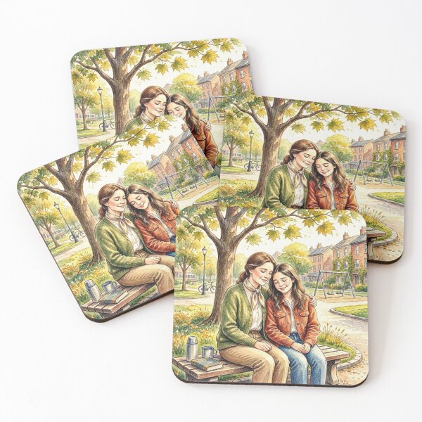 Item preview, Mother and Daughter Sharing a Tender Moment in the Park in Autumn designed and sold by FunnyfrenchDs.