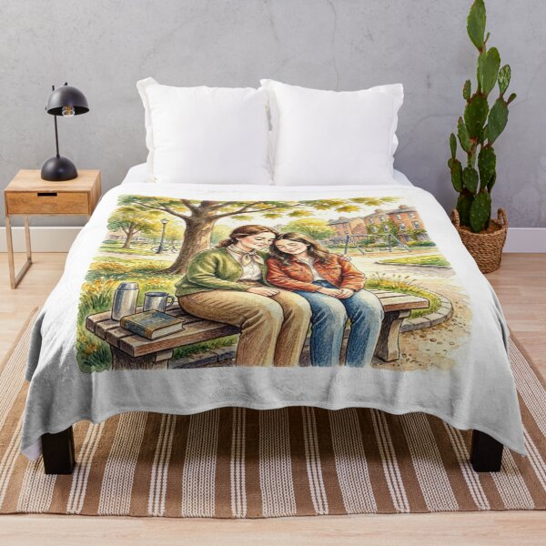 Item preview, Mother and Daughter Sharing a Tender Moment in the Park in Autumn designed and sold by FunnyfrenchDs.