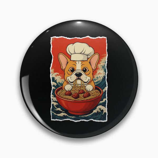 Item preview, Funny Corgi Chef Noodle Bowl With Retro Ocean Wave Style designed and sold by JordynLadukeg65.