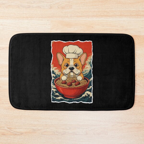 Item preview, Funny Corgi Chef Noodle Bowl With Retro Ocean Wave Style designed and sold by JordynLadukeg65.