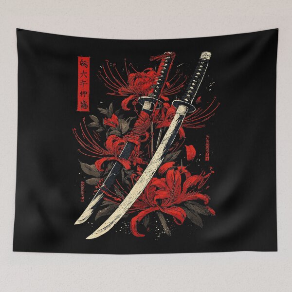 Item preview, Red Spider Lily and Katana Japanese Ink designed and sold by titanlevi.