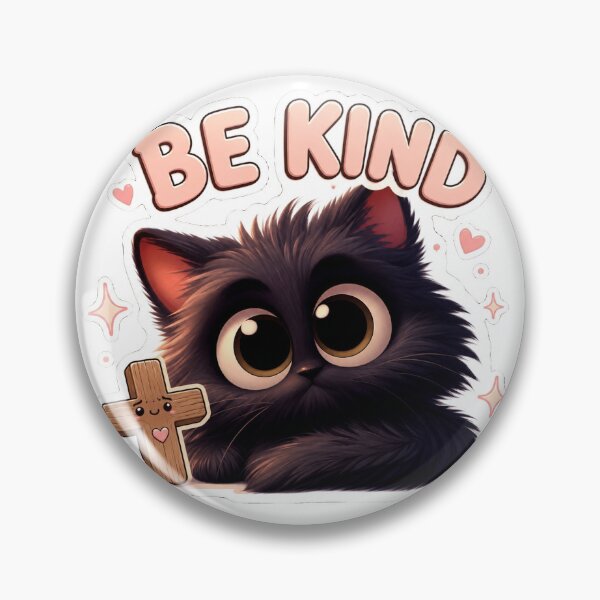 Item preview, Stained Glass Black Cat with BE KIND Balloon Cross Art designed and sold by Arbacus.