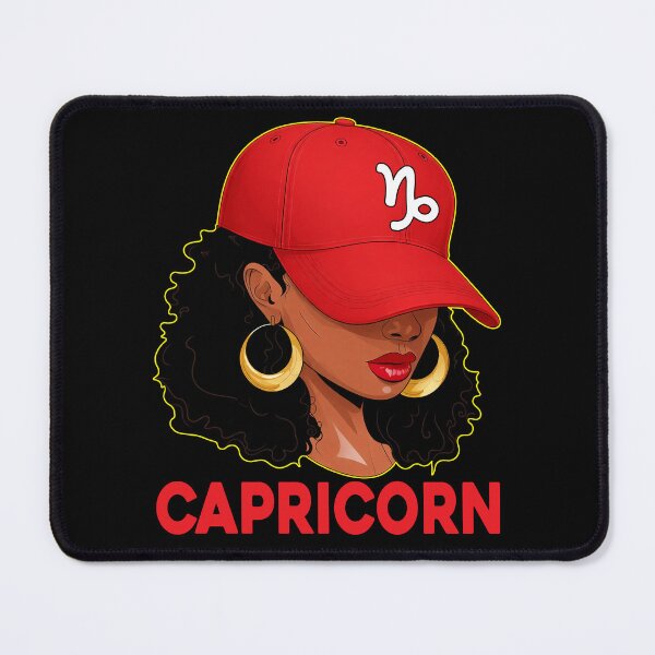 Item preview, Capricorn Zodiac Black Woman Red Cap Fashion Design designed and sold by MaxGraphicShirt.