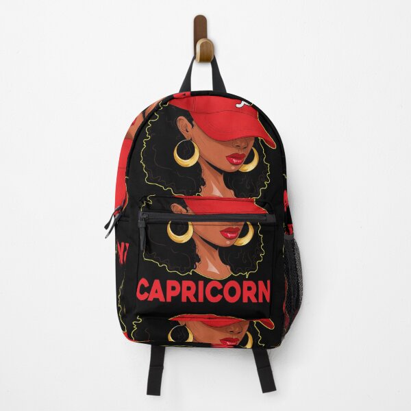 Item preview, Capricorn Zodiac Black Woman Red Cap Fashion Design designed and sold by MaxGraphicShirt.