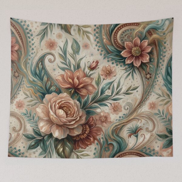 Item preview, Paisley Rose Abstract Pattern Painting designed and sold by Eclectic Monkey.