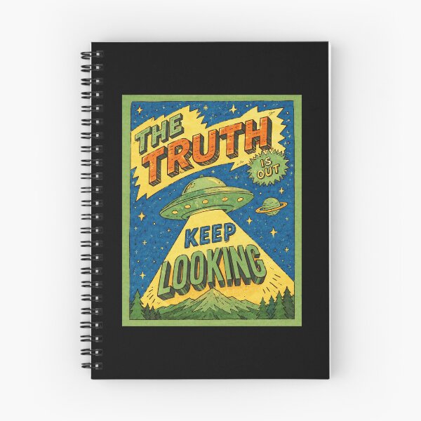 Item preview, Retro UFO Poster Art With Cosmic Truth And Keep Looking designed and sold by ferminhays.