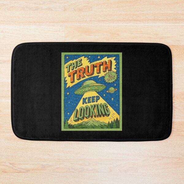 Item preview, Retro UFO Poster Art With Cosmic Truth And Keep Looking designed and sold by ferminhays.
