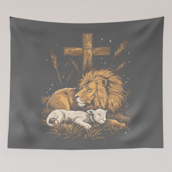 Item preview, Mens Christianity Lion Lamb Christian Cross Performance designed and sold by KristineLi.
