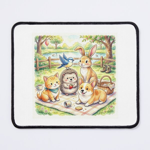 Item preview, Spring Picnic with Animal Friends - Cute and Colorful Illustration designed and sold by FunnyfrenchDs.