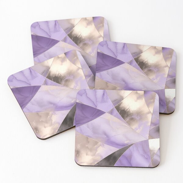 Item preview, Purple Gold Marble Geometric Pattern designed and sold by IntelliMindDesigns.