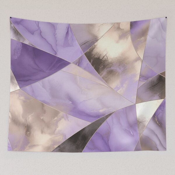 Item preview, Purple Gold Marble Geometric Pattern designed and sold by IntelliMindDesigns.