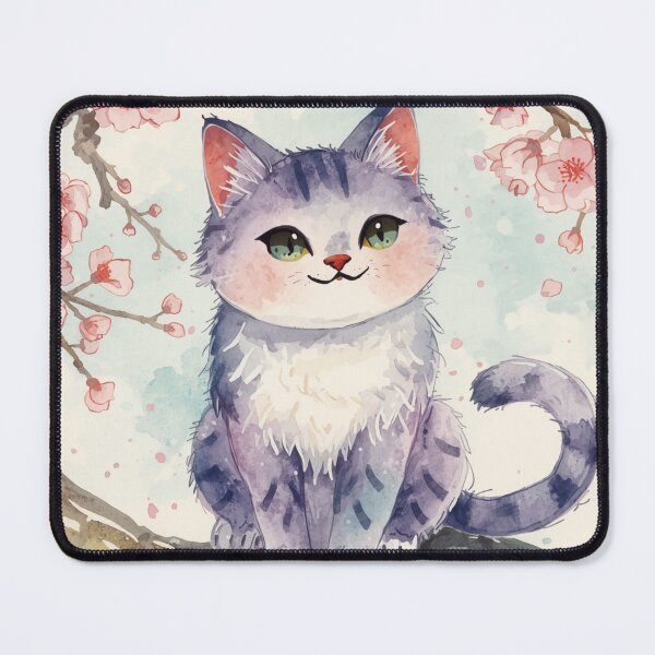 Item preview, Cute Sakura Cat Watercolor – Cherry Blossom Kitten Japanese Spring Art designed and sold by kaxymax.