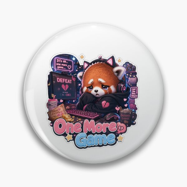 Item preview, One More Game Gamer Red Panda RGB designed and sold by Ashley critters.