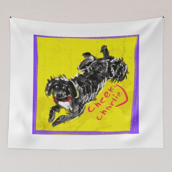 Item preview, Cheeky Charlie Scruffy Black Dog Fun Illustration designed and sold by sawsan-art.