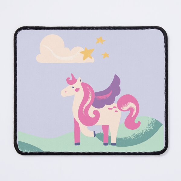 Item preview, Magical Pink Unicorn Under Starry Clouds - Cute Pastel Fantasy Art designed and sold by Yasmine Mohammed.