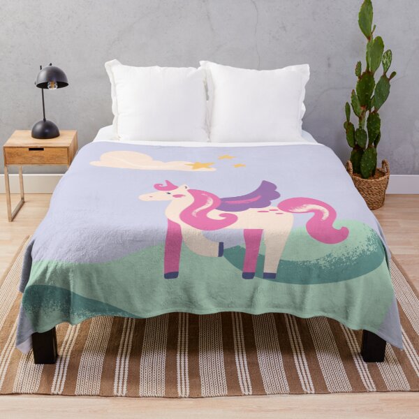 Item preview, Magical Pink Unicorn Under Starry Clouds - Cute Pastel Fantasy Art designed and sold by Yasmine Mohammed.