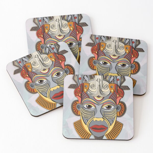 Item preview, African Tribal Mask - Venerable Vector Illustration - Ethnic Poster designed and sold by Keltoi-art.