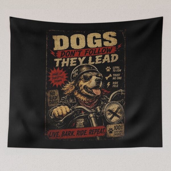 Item preview, Vintage Biker Dog With Free Spirit Road Attitude designed and sold by Modaozushi216.
