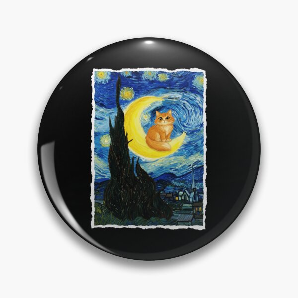 Item preview, Orange Cat Resting on Crescent Moon in Swirling Night Sky designed and sold by JordynLadukeg65.