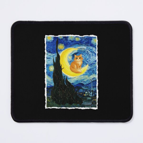 Item preview, Orange Cat Resting on Crescent Moon in Swirling Night Sky designed and sold by JordynLadukeg65.