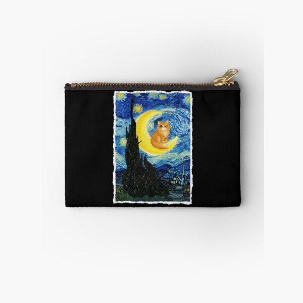 Item preview, Orange Cat Resting on Crescent Moon in Swirling Night Sky designed and sold by JordynLadukeg65.