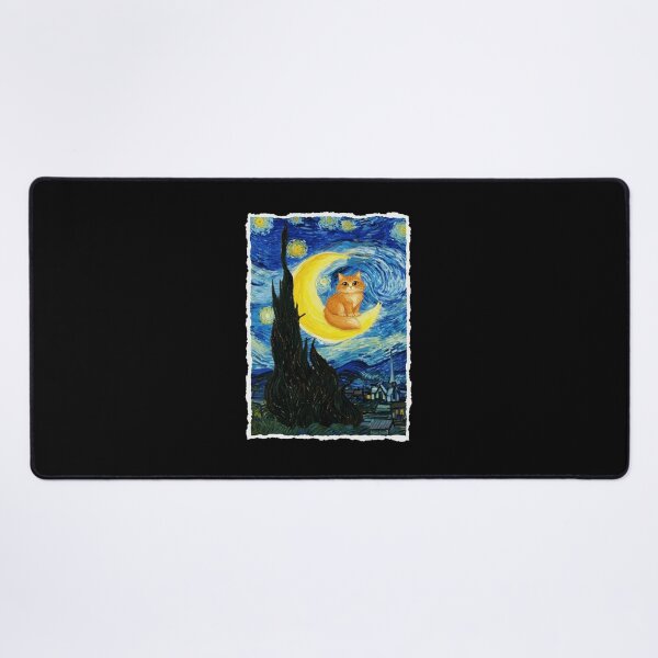 Item preview, Orange Cat Resting on Crescent Moon in Swirling Night Sky designed and sold by JordynLadukeg65.