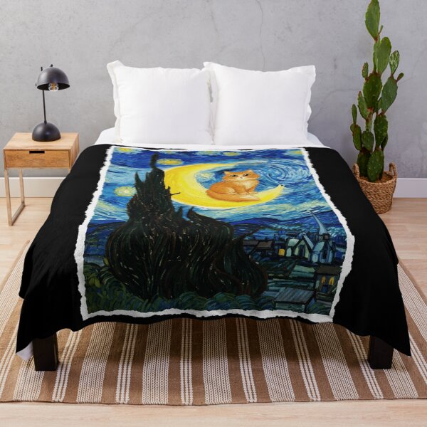 Item preview, Orange Cat Resting on Crescent Moon in Swirling Night Sky designed and sold by JordynLadukeg65.