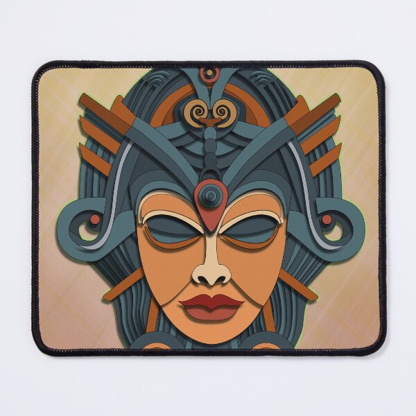 Item preview, Futuristic Tribal Mask - Layered Vector Illustration - Cyber Ethnic Poster designed and sold by Keltoi-art.