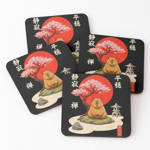 Item preview, Cute Zen Capybara in Japanese Garden Meditation and Calm Retreat designed and sold by titanlevi.