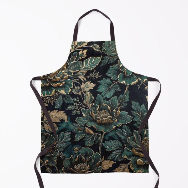 Item preview, Dark Green and Gold Floral Pattern designed and sold by IntelliMindDesigns.