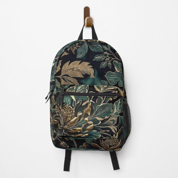 Item preview, Dark Green and Gold Floral Pattern designed and sold by IntelliMindDesigns.