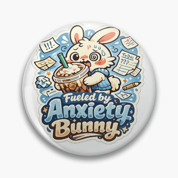 Item preview, Chaotic Bunny Sticker Kawaii Coffee Meme Aesthetic for Students & Burnout Humor designed and sold by CutePrintCorner.